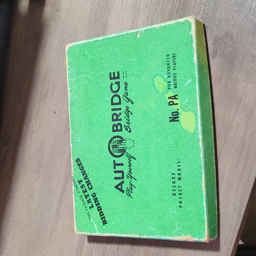 Vintage 1957 Auto Bridge Game Play-Yourself And Learn Bridge
